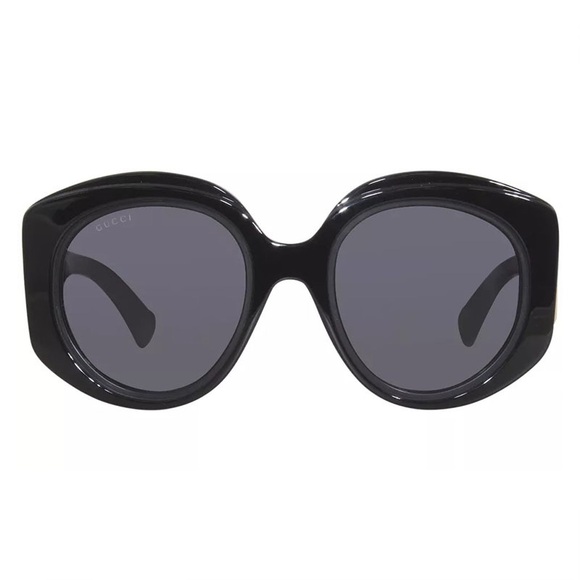 NEW GUCCI ROUND SUNGLASSES GUCCI GG1308S 001 BLACK GREY EYEWEAR - Picture 2 of 3